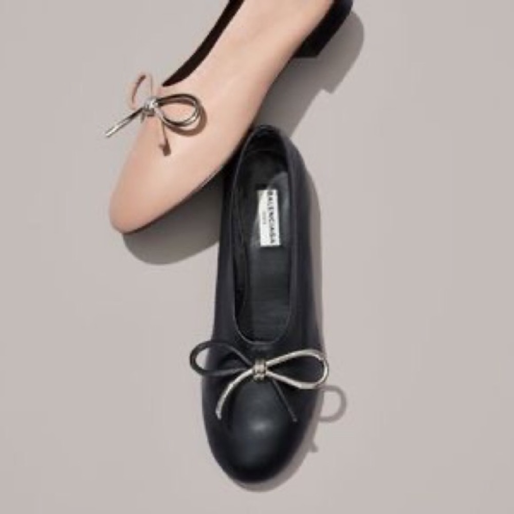 Balenciaga bow ballerina flat, nude, size 38